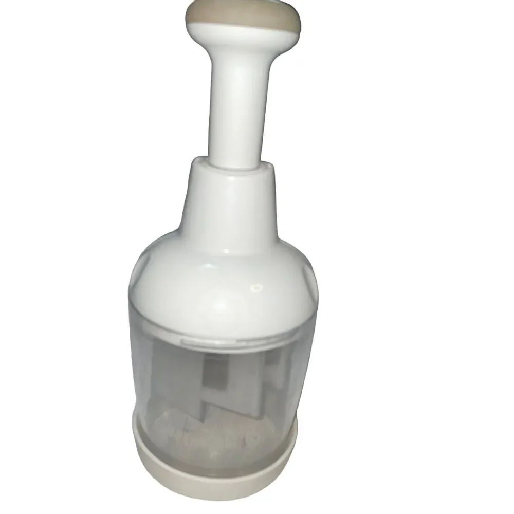 Pampered Chef Food Chopper 2585 Manual Processor Rotating Blades Cover Stainless